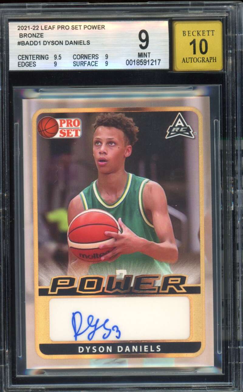 Dyson Daniels Rookie Card 2021-22 Leaf Pro Set Power Bronze (pop 1) #BADD1 BGS 9 Image 1