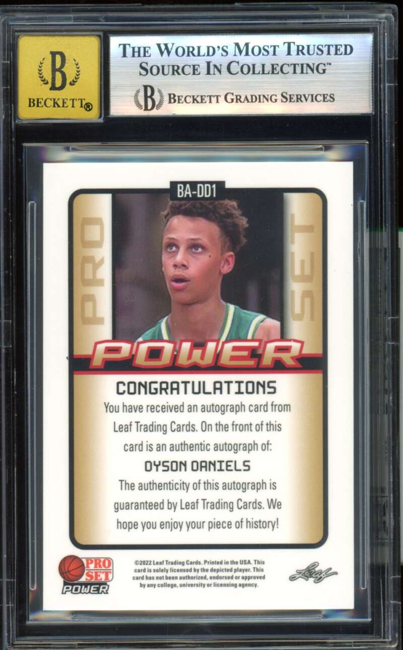 Dyson Daniels Rookie Card 2021-22 Leaf Pro Set Power Bronze (pop 1) #BADD1 BGS 9 Image 2