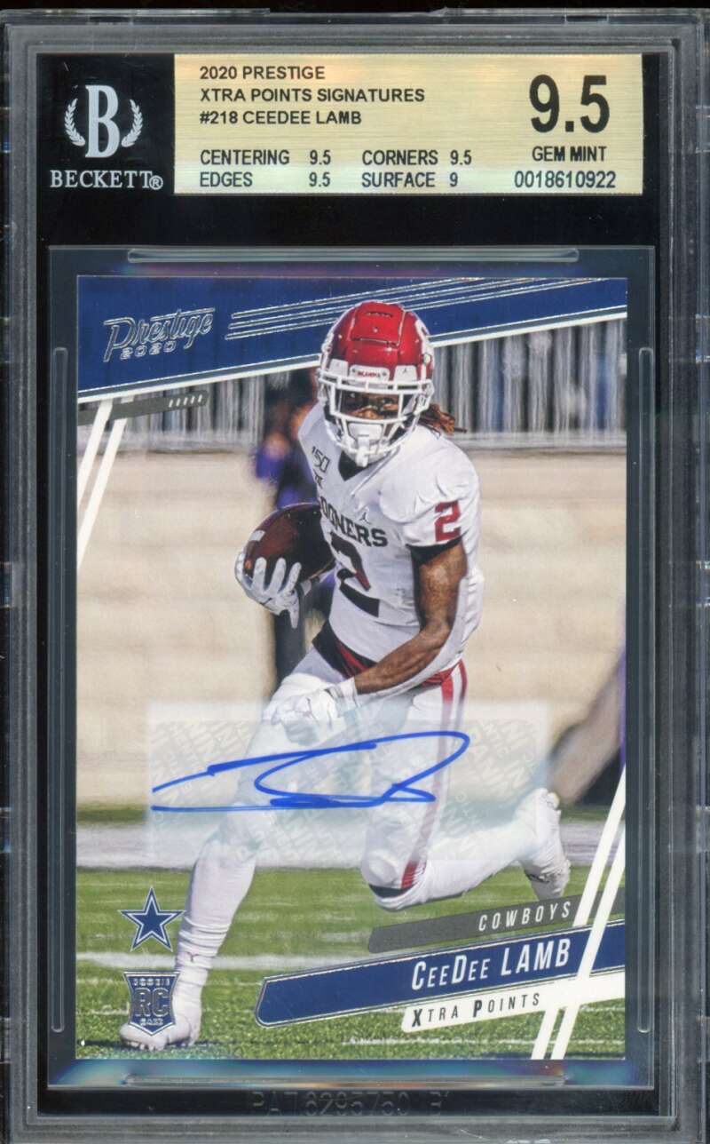 CeeDee Lamb Rookie 2020 Prestige Xtra Points Signatures (pop 1) #218 BGS 9.5 Image 1