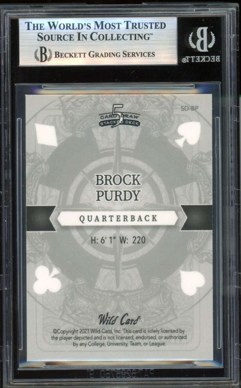 Brock Purdy Card 2023 Wild Card Diamond Cross Hatch Black (1/1) #Sdbp BGS 8.5 Image 2