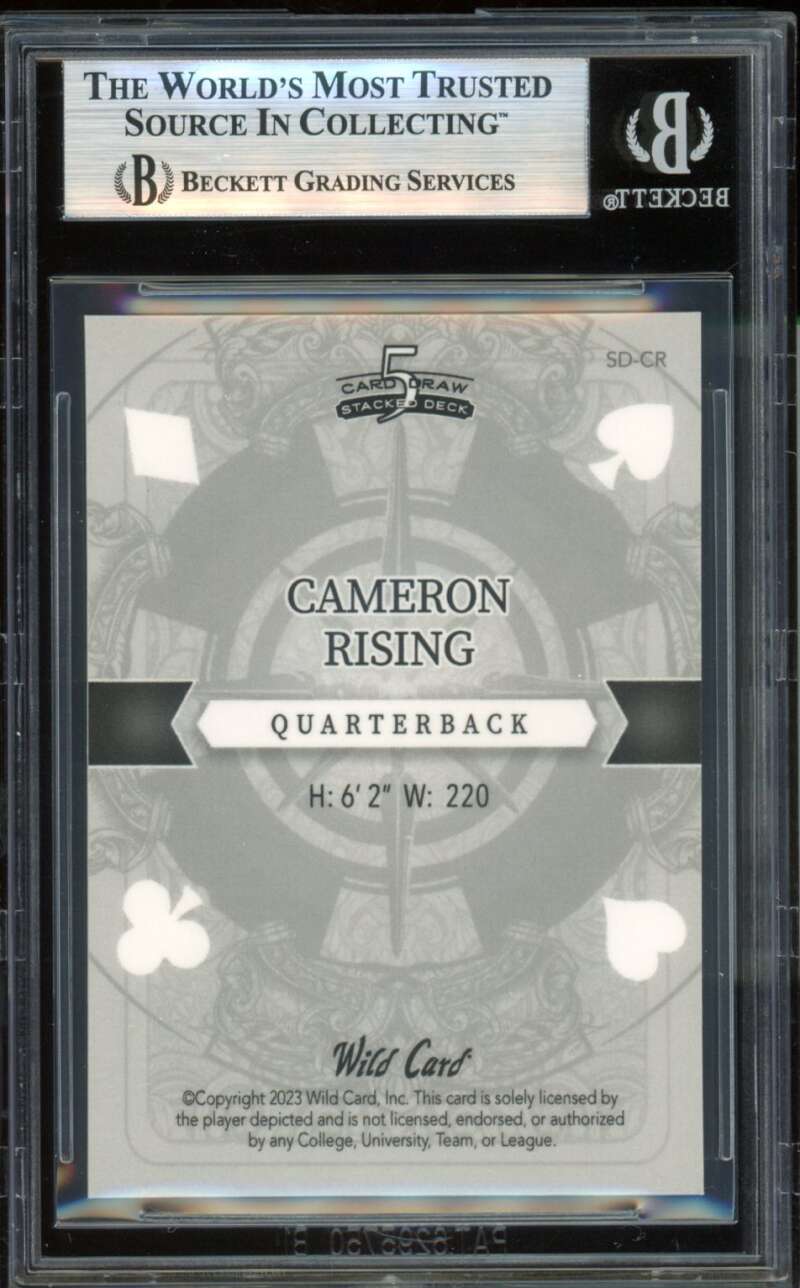 Cameron Rising Rookie Card 2023 Wild Card Mosaic Gold (1/1) #SDCR BGS 9 Image 2