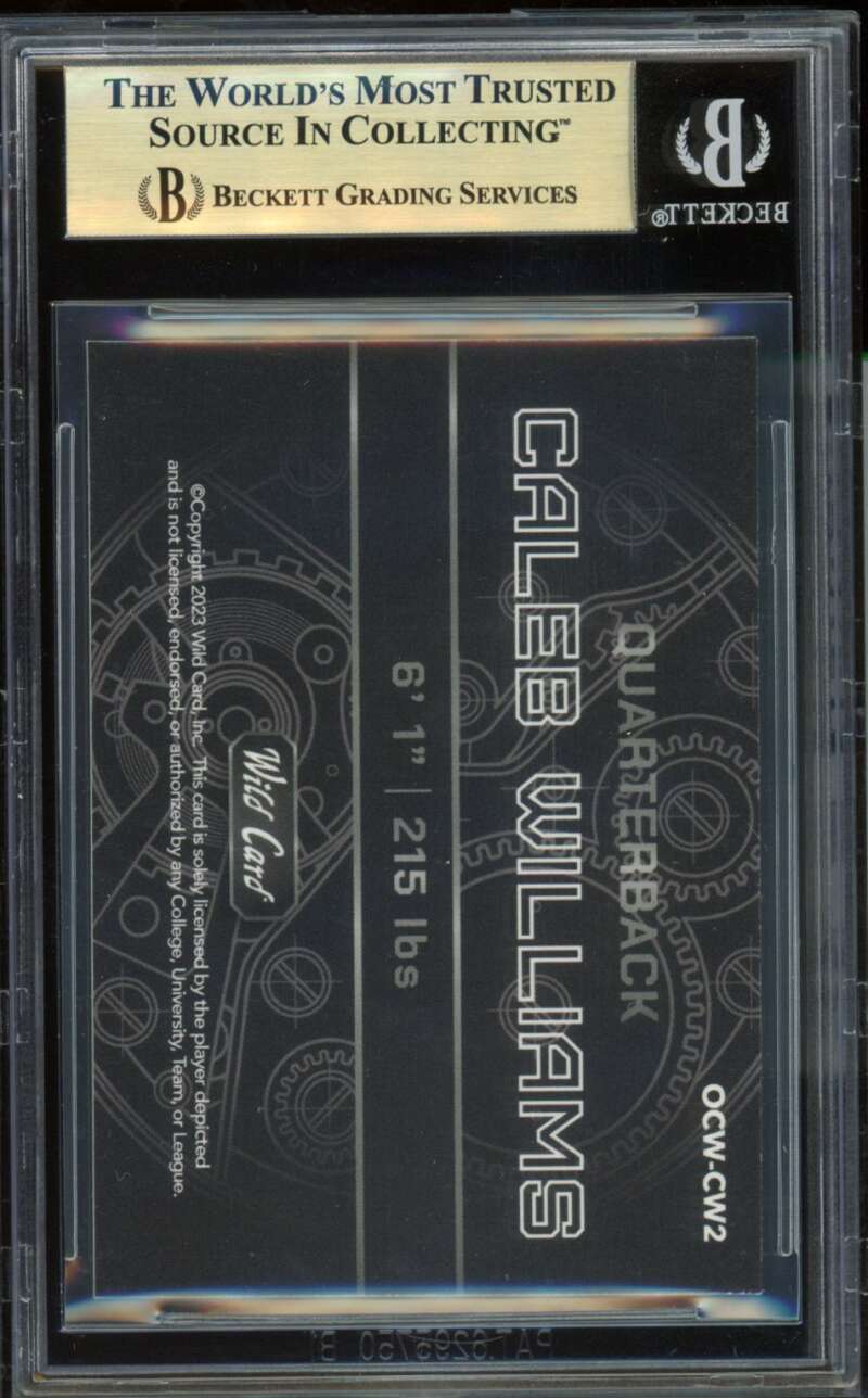 Caleb Williams Rookie 2023 Wild Card Green Lazer Purple (19/25) #Ocwcw2 BGS 9.5 Image 2