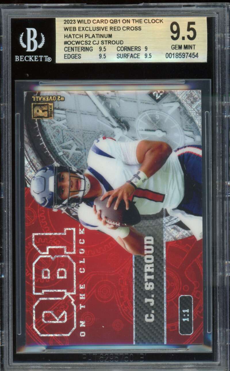 CJ Stroud Card 2023 Wild Card Hatch Platinum ((1/1) #OCWCS2 BGS 9.5 Image 1