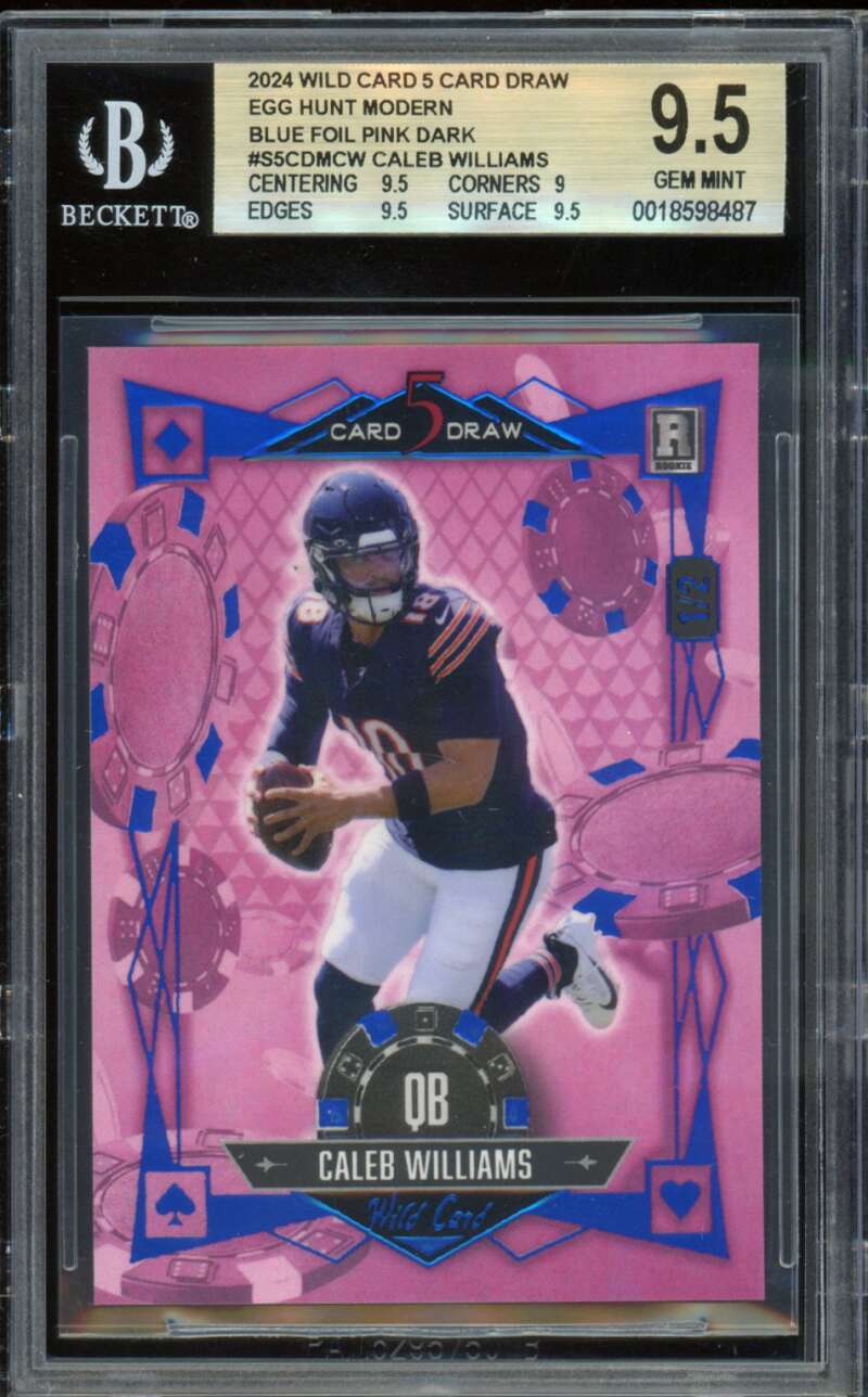 Caleb Williams Rookie Card 2024 Wild Card Blue Foil Pink Dark #S5Cdmcw BGS 9.5 Image 1