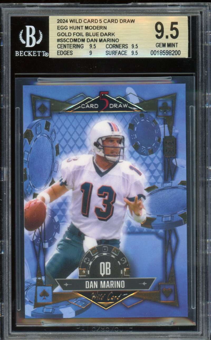 Dan Marino Card 2024 Wild Card Gold Foil Blue Dark #S5Cdmdm BGS 9.5 Image 1
