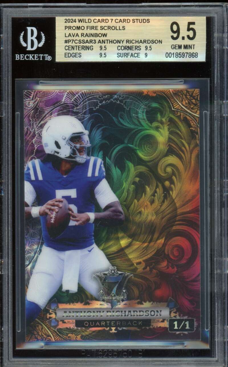 Anthony Richardson Rookie 2024 Wild Card Lava Rainbow (1/1) #P7Cssar3 BGS 9.5 Image 1