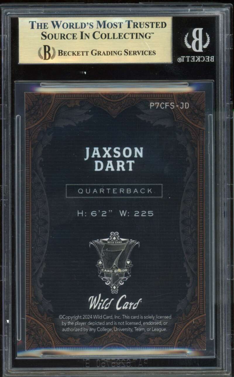 Jaxson Dart Rookie 2024 Wild Card Diagonal Shimmer Black (1/1) #P7Cfsjd BGS 9.5 Image 2