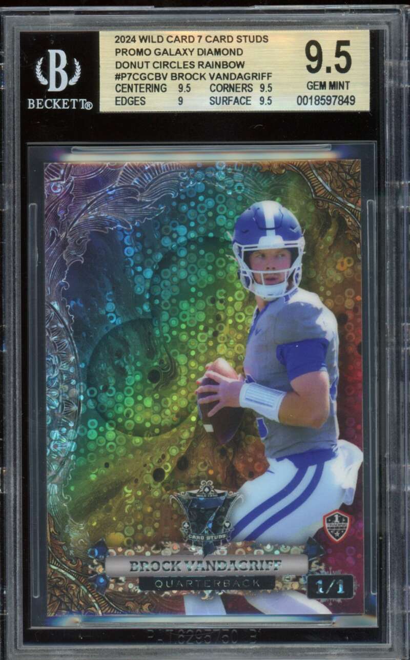 Brock Vandagriff RC 2024 Wild Card Donut Circles Rainbow (1/1) #P7Cgcbv BGS 9.5 Image 1