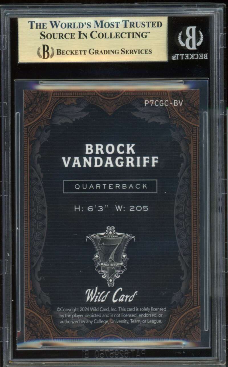 Brock Vandagriff RC 2024 Wild Card Donut Circles Rainbow (1/1) #P7Cgcbv BGS 9.5 Image 2
