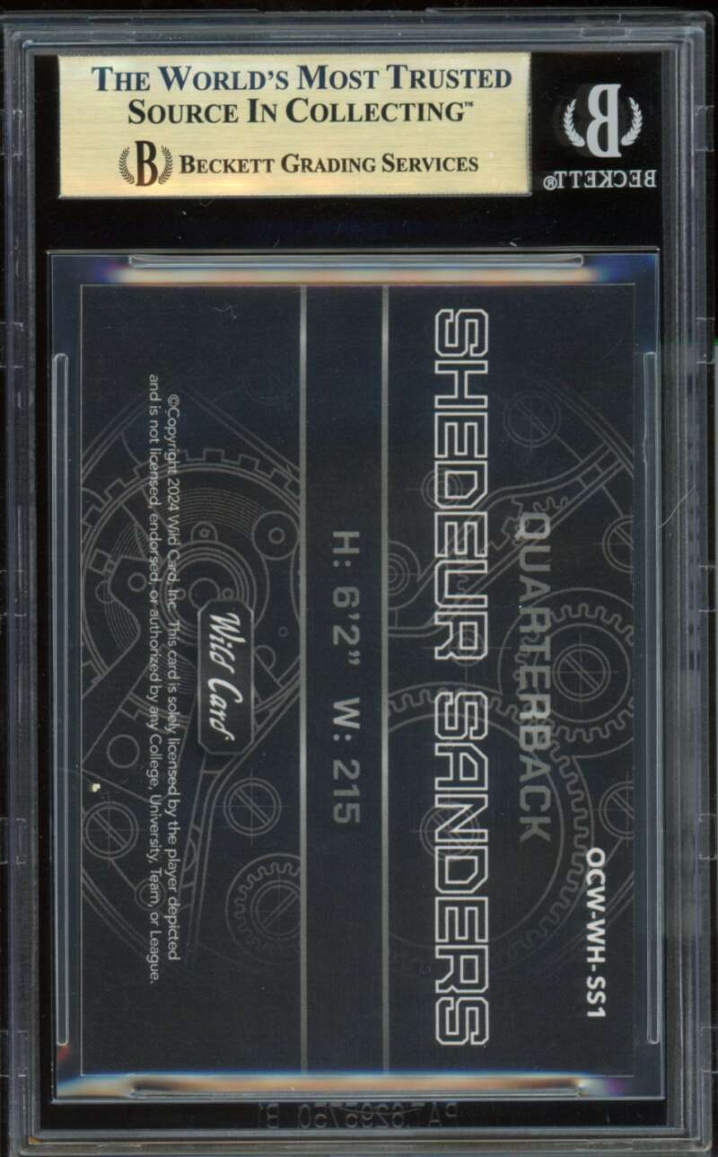Shedeur Sanders Rookie 2024 Wild Card Lava White Purple (8/8) #OCWWHSS1 BGS 9.5 Image 2