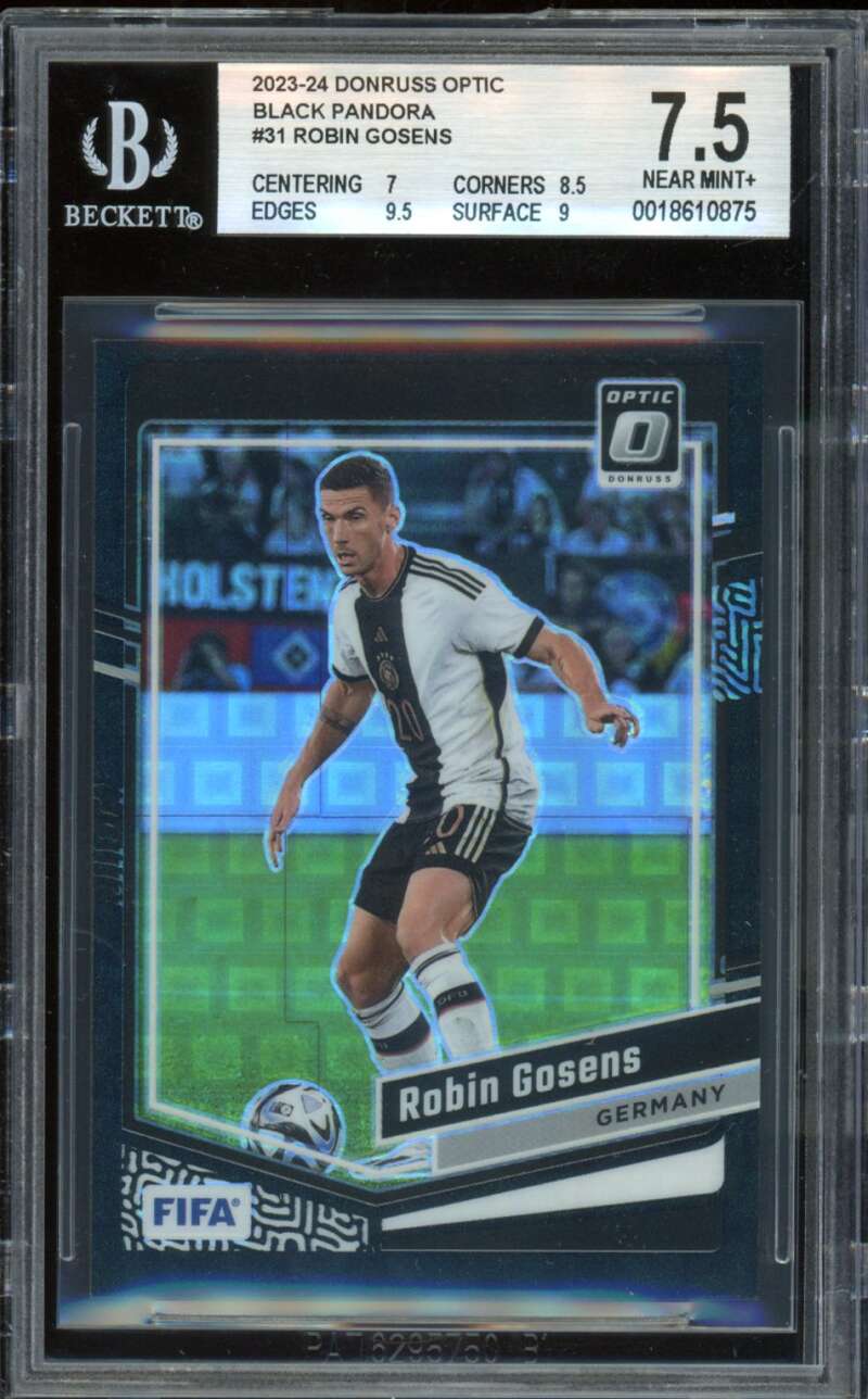 Robin Gosens Card 2023-24 Donruss Optic Black Pandora (1/1) #31 BGS 7.5 Image 1