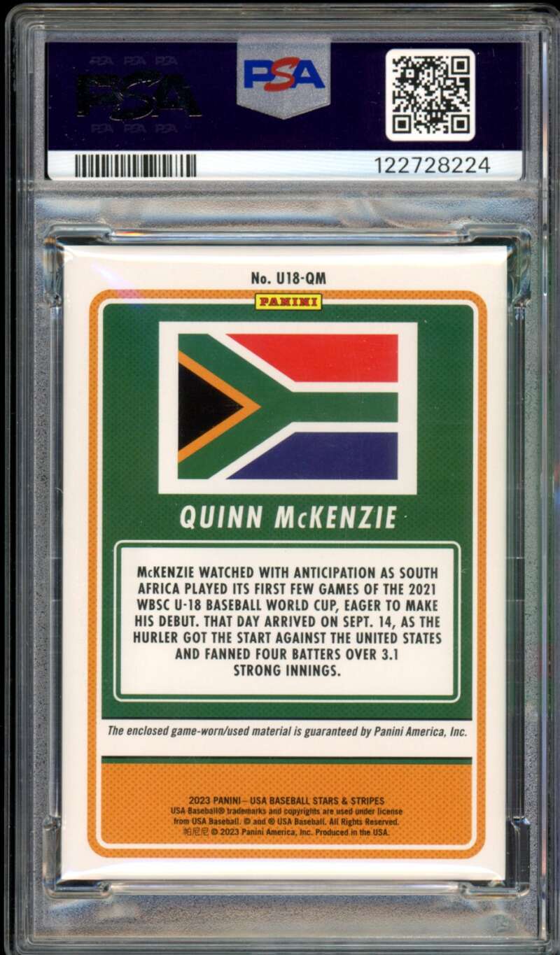 Quinn Mckenzie Rookie 2023 USA Baseball Stars and Stripes (pop 1) #U18QM PSA 9 Image 2