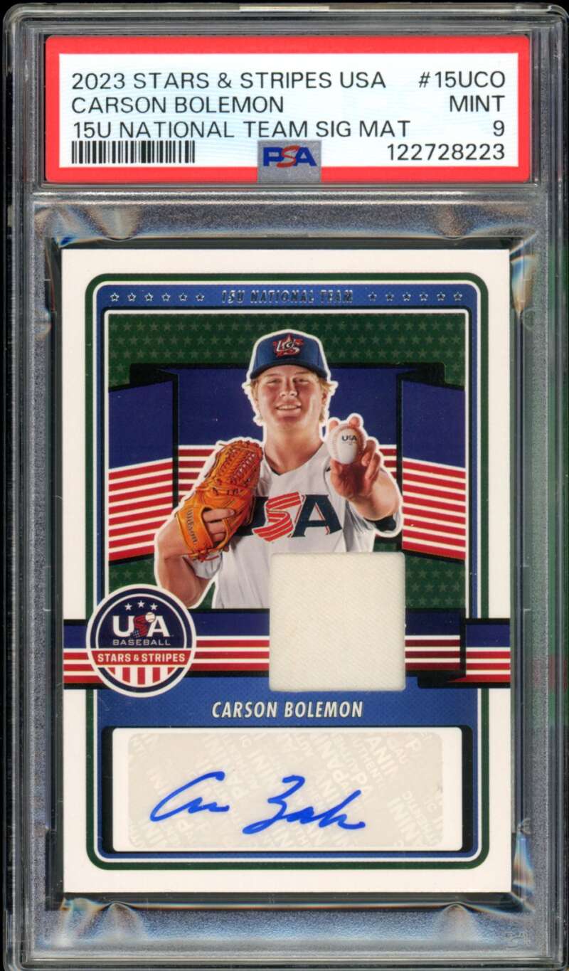 Carson Bolemon Rookie Card 2023 Stars And Stripes USA (pop 2) #15UCO PSA 9 Image 1