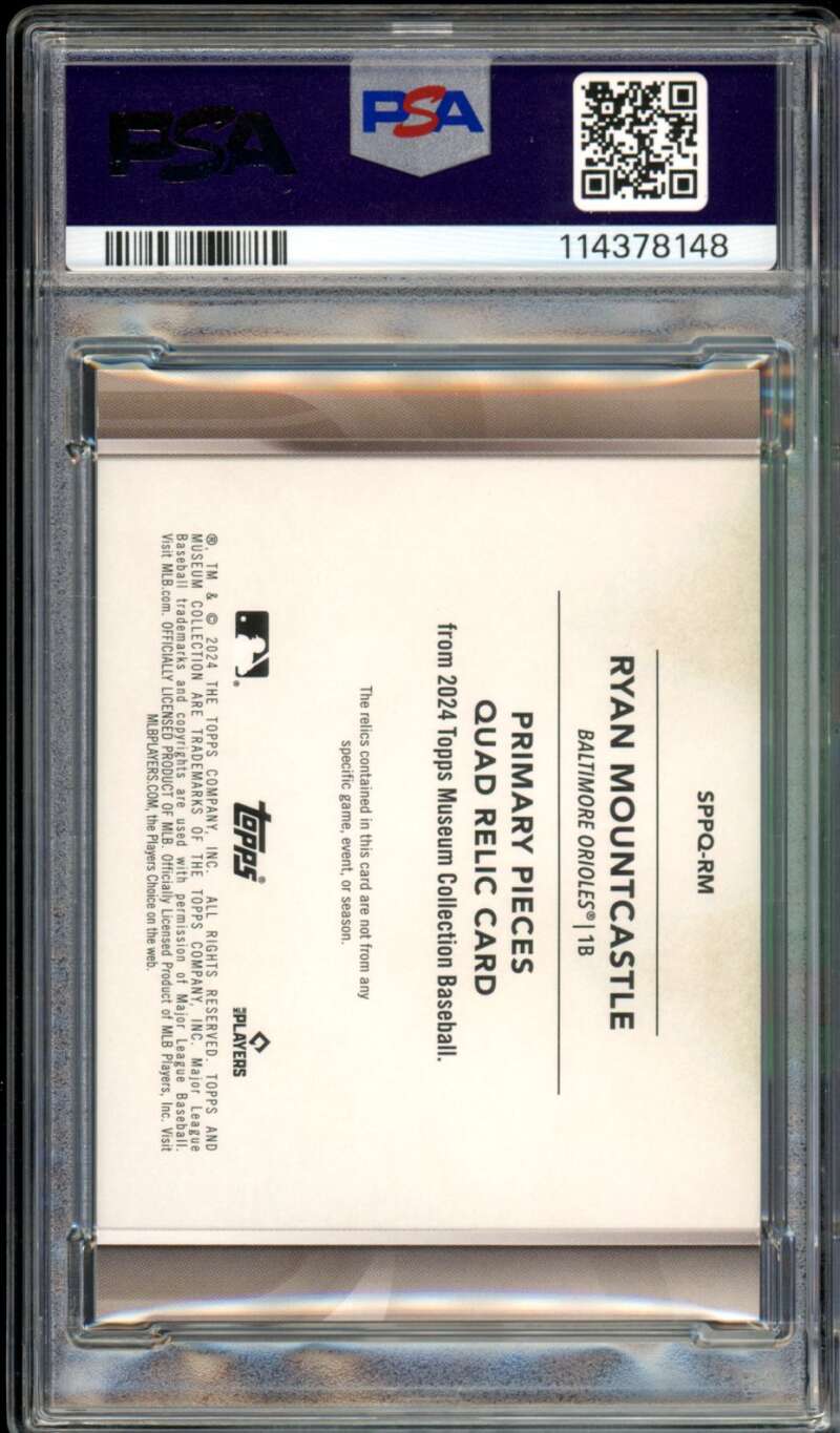 Ryan Mountcastle Rookie 2024 Museum Collection Quad Ruby (1/10) #RM PSA 7.5 Image 2
