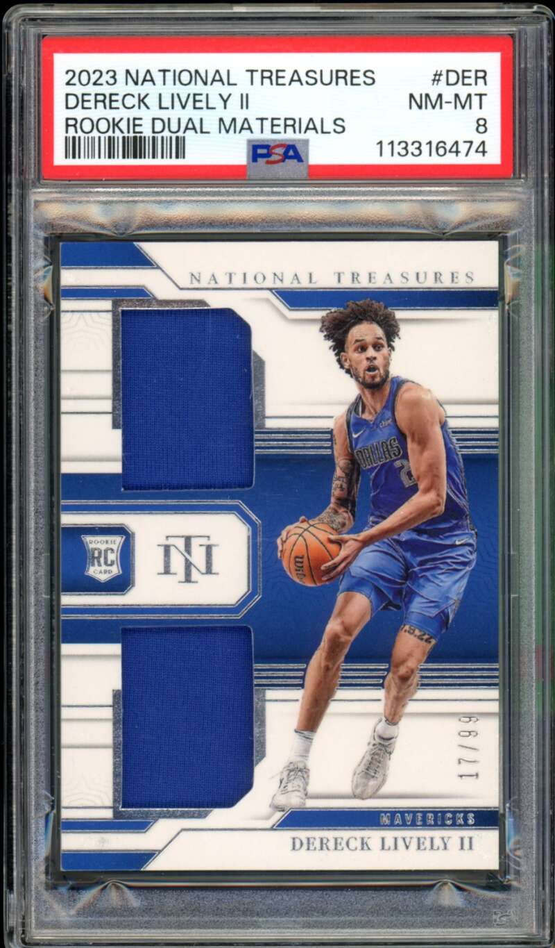 Dereck Lively II Rookie Card 2023-24 National Treasures #Der PSA 8 Image 1