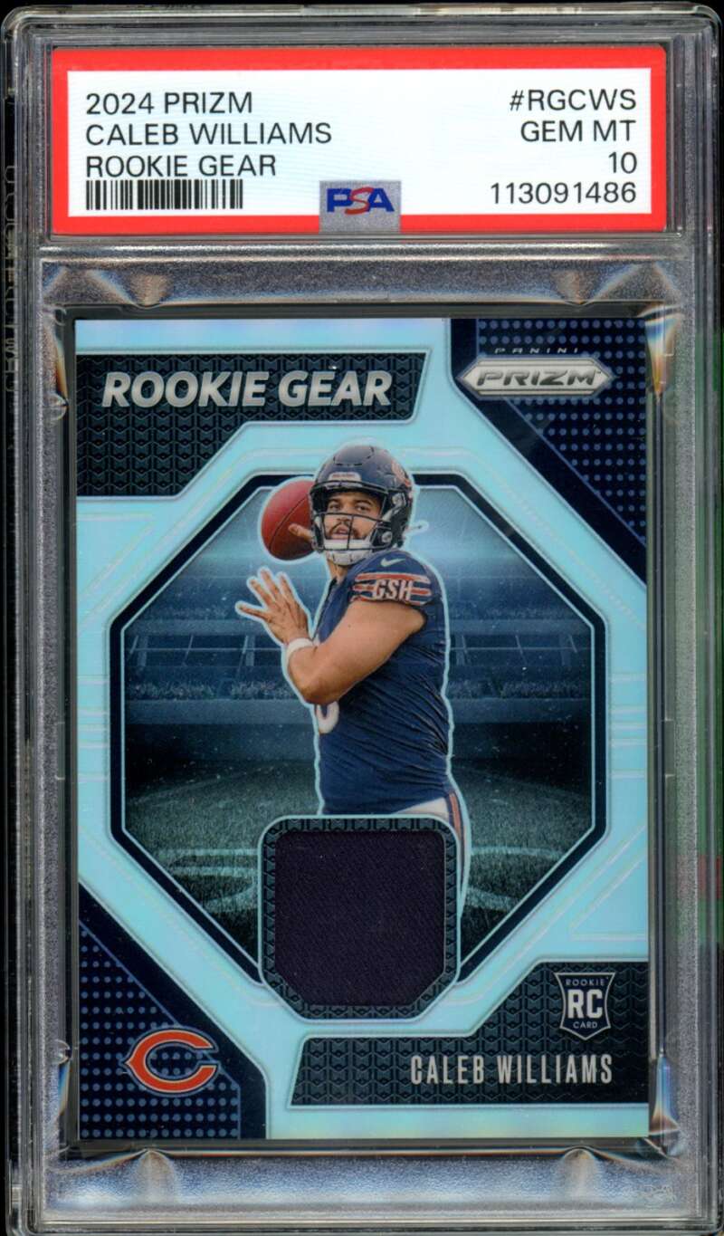 Caleb Williams Card 2024 Prizm Rookie Gear #RGCWS PSA 10 Image 1