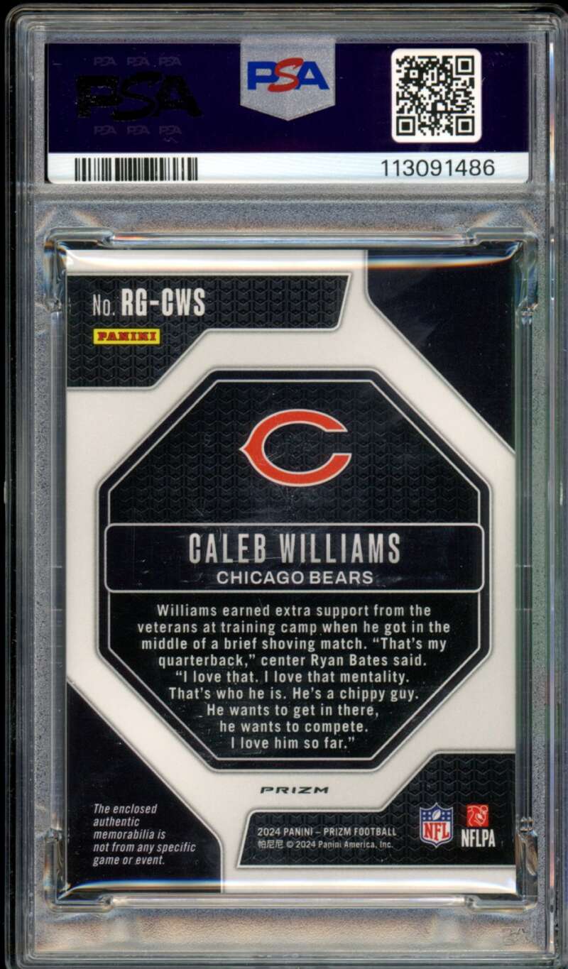 Caleb Williams Card 2024 Prizm Rookie Gear #RGCWS PSA 10 Image 2
