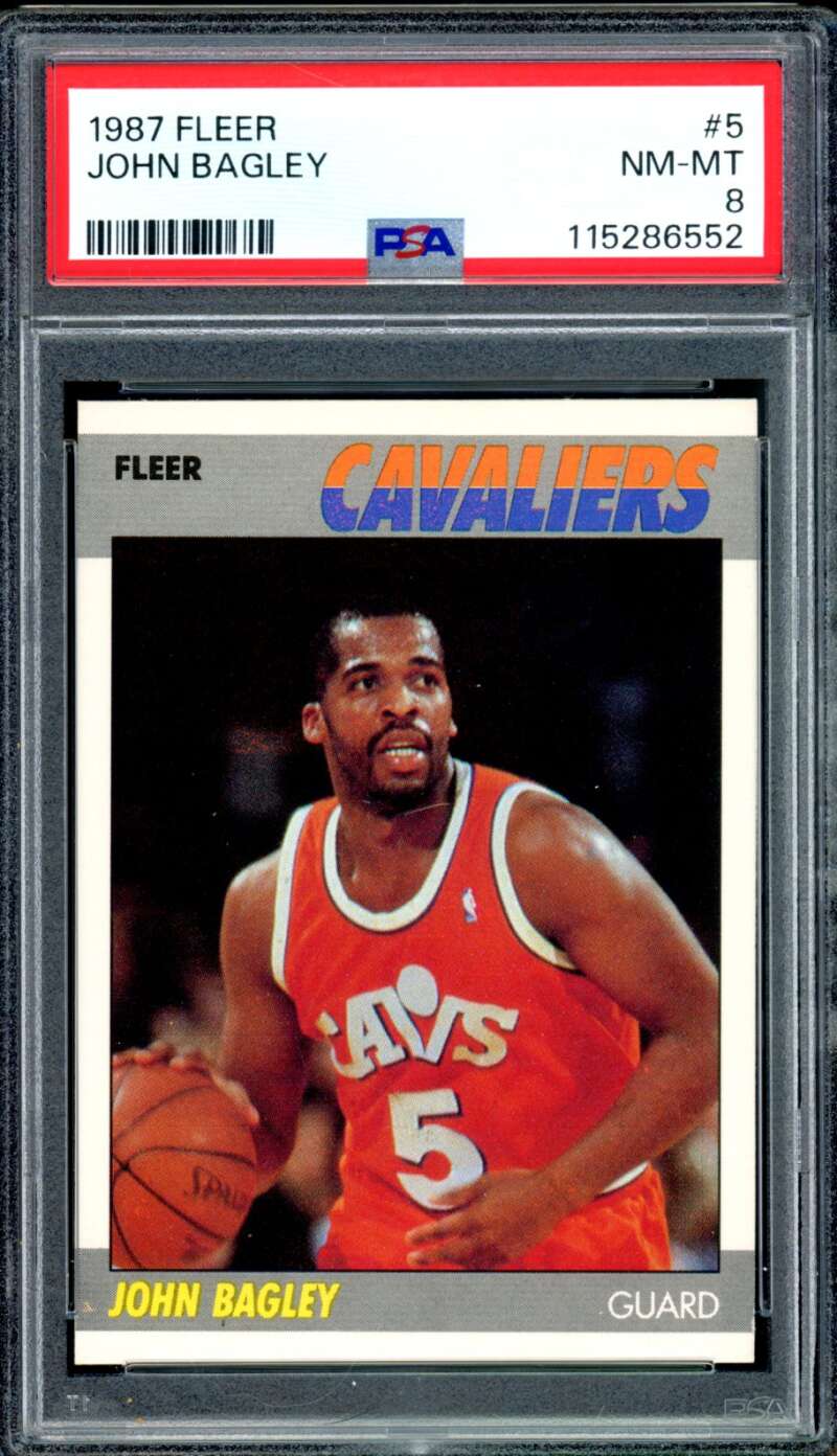 John Bagley Card 1987-88 Fleer #5 PSA 8 Image 1