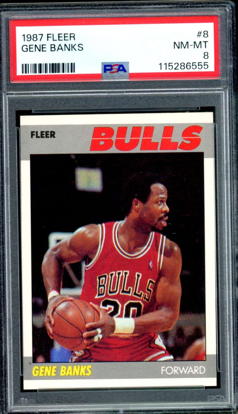 Gene Banks Card 1987 Fleer #8 PSA 8 Image 1