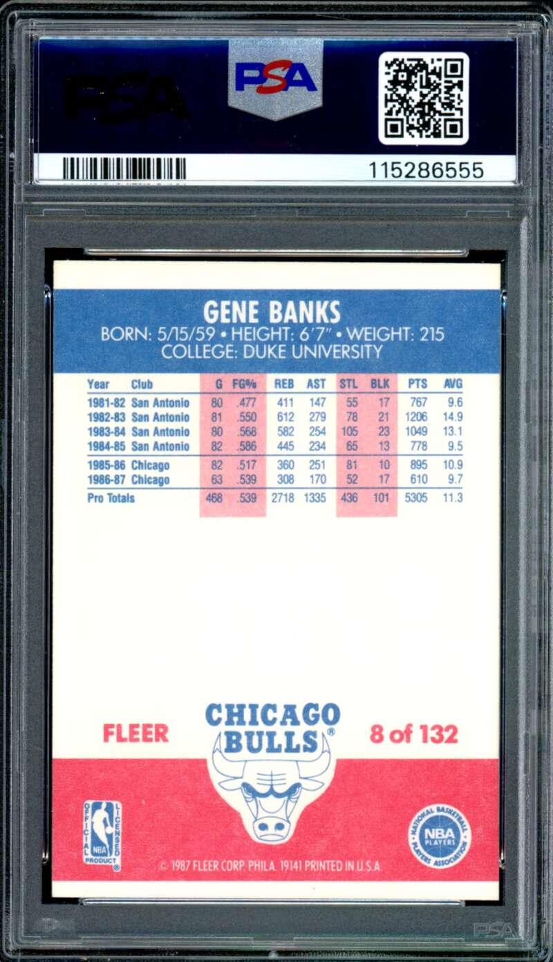 Gene Banks Card 1987 Fleer #8 PSA 8 Image 2