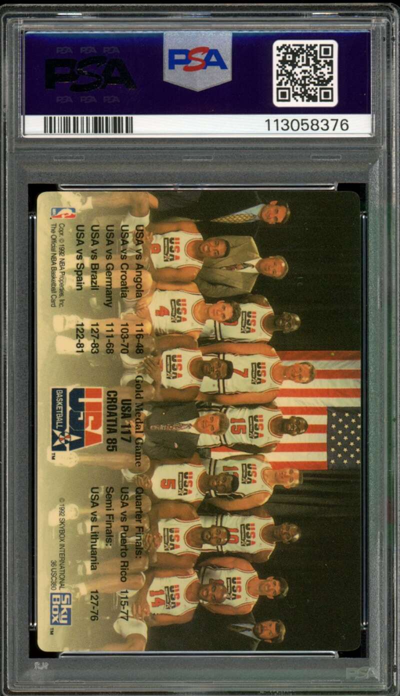 Michael Jordan Card 1992-93 Hoops Summer Olympics Barcelona Plastic #nno PSA 8 Image 2