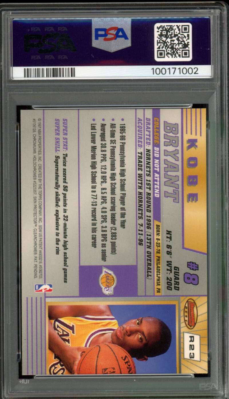 Kobe Bryant Rookie Card 1996-97 Bowman's Best #R23 PSA 9 Image 2