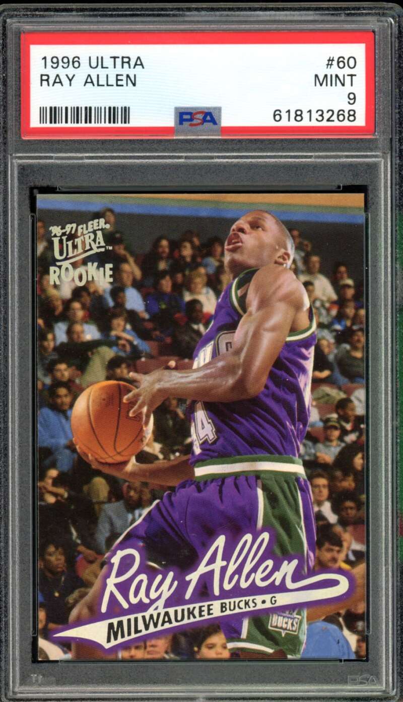Ray Allen Rookie Card 1996-97 Ultra #60 PSA 9 Image 1