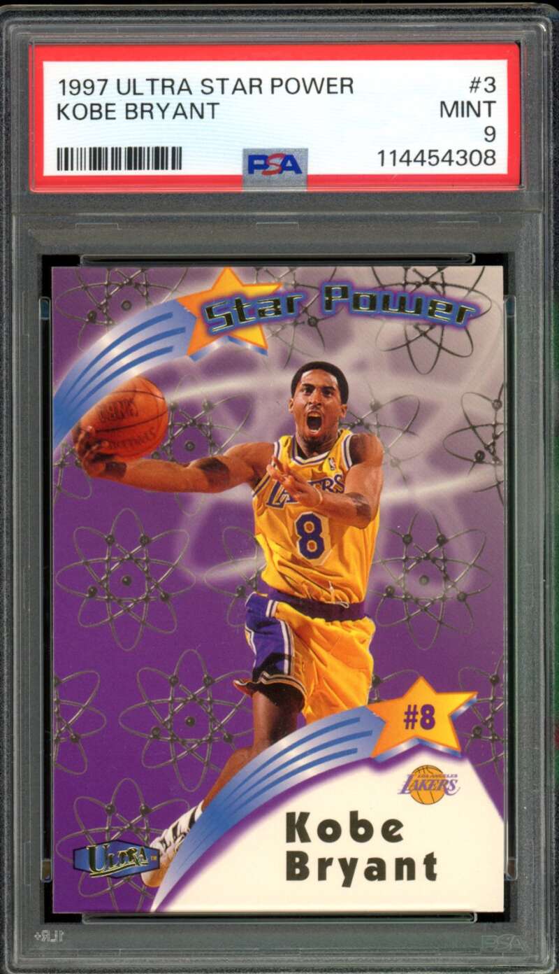 Kobe Bryant Card 1997-98 Ultra Star Power #3 PSA 9 Image 1