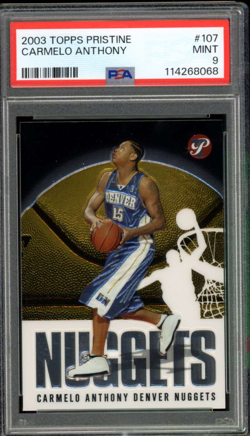 Carmelo Anthony Rookie Card 2003-04 Topps Pristine #107 PSA 9 Image 1