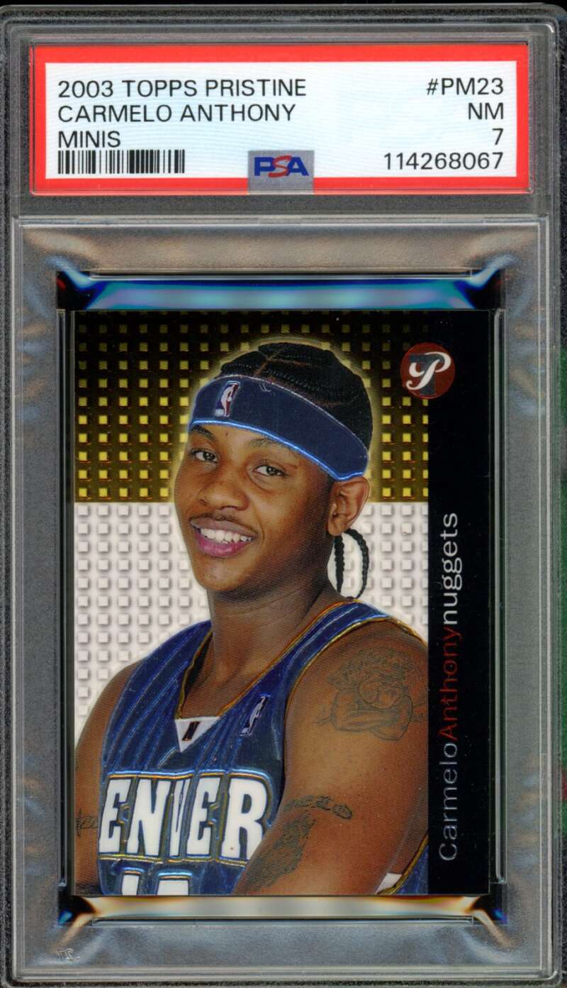 Carmelo Anthony Rookie Card 2003-04 Topps Pristine Minis #PM23 PSA 7 Image 1