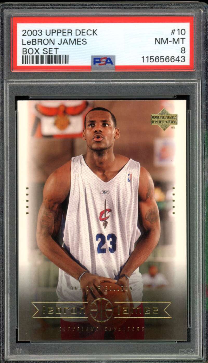 LeBron James Rookie Card 2003-04 Upper Deck Box #10 PSA 8 Image 1