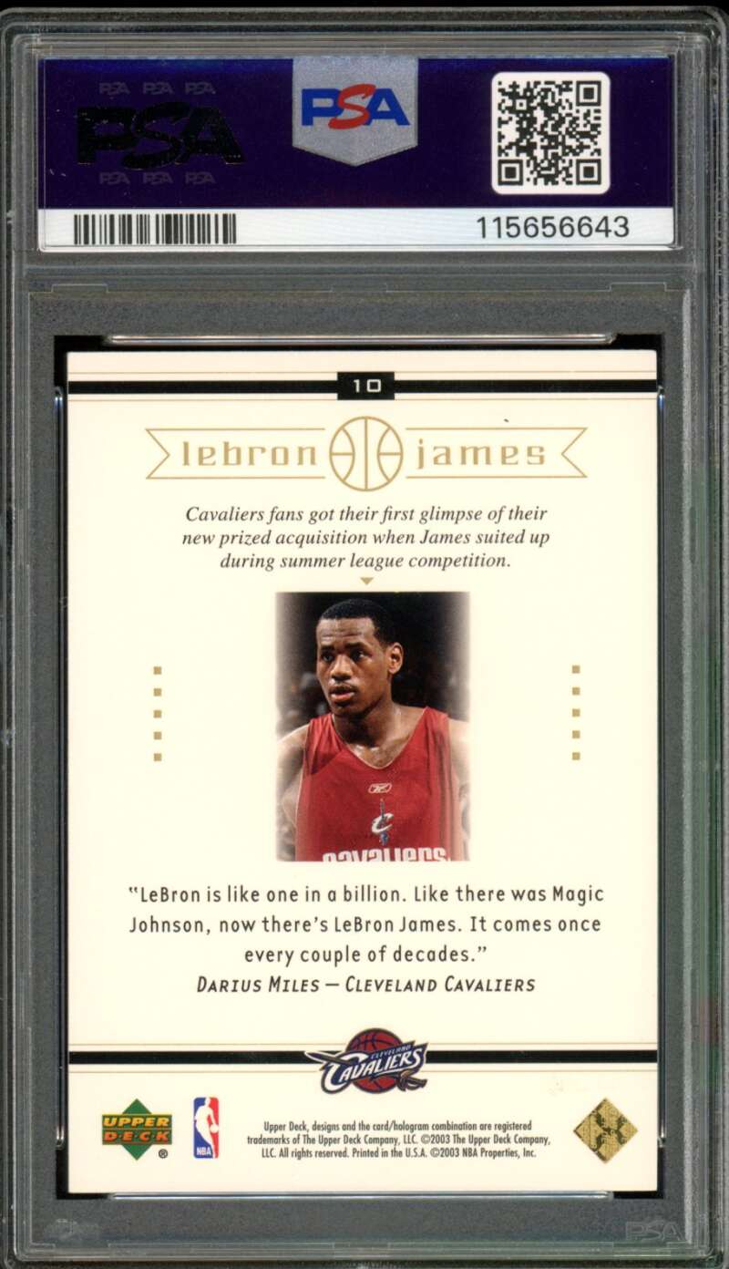LeBron James Rookie Card 2003-04 Upper Deck Box #10 PSA 8 Image 2