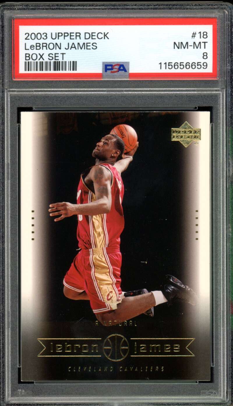 LeBron James Rookie Card 2003-04 Upper Deck Box #18 PSA 8 Image 1