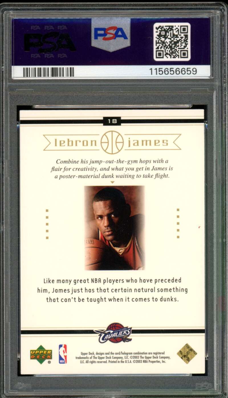 LeBron James Rookie Card 2003-04 Upper Deck Box #18 PSA 8 Image 2