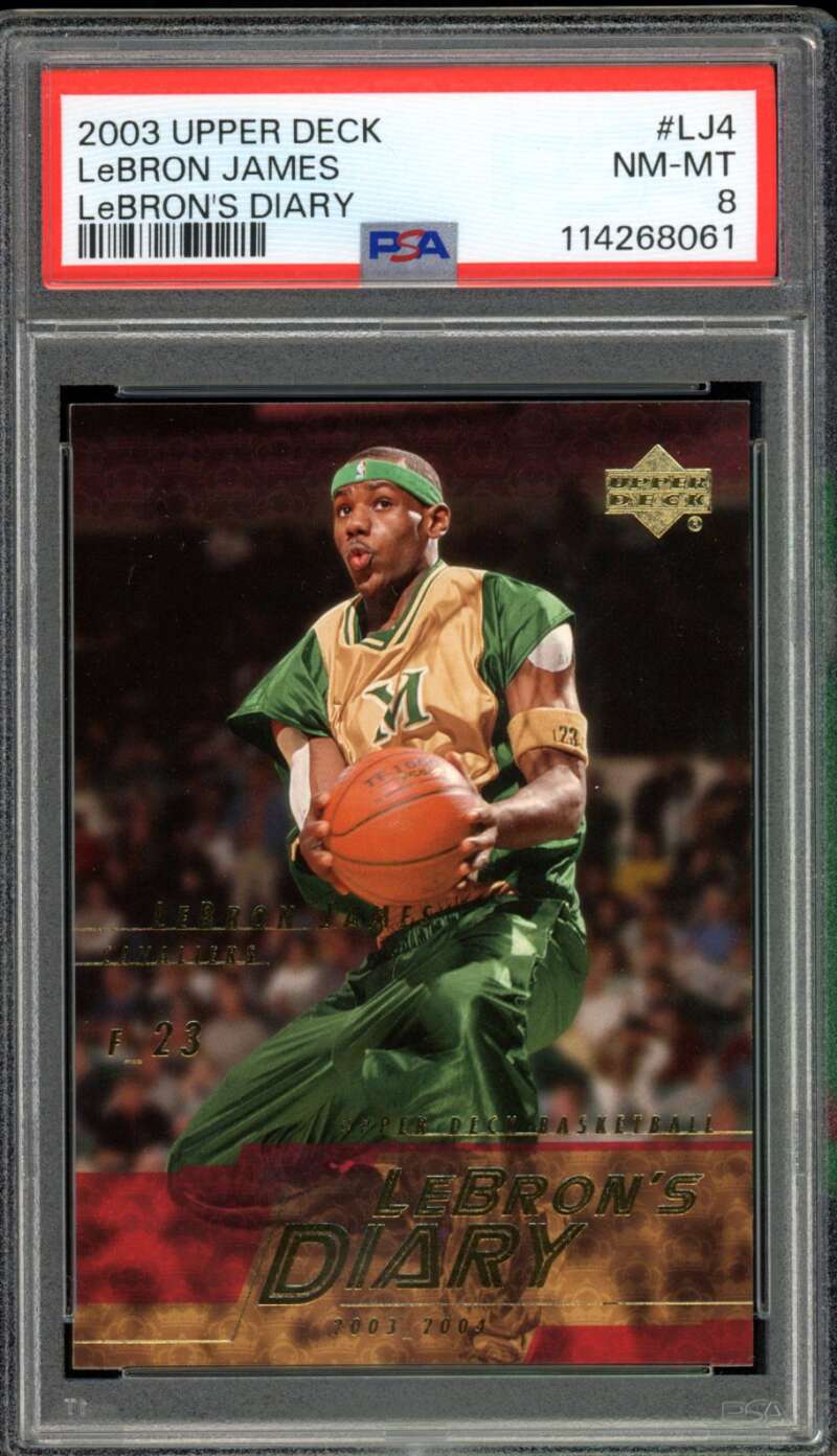 LeBron James Rookie Card 2003-04 Upper Deck Diary #LJ4 PSA 8 Image 1