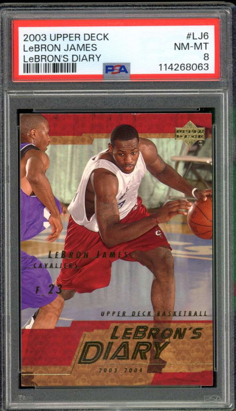 LeBron James Rookie Card 2003-04 Upper Deck Diary #LJ6 PSA 8 Image 1