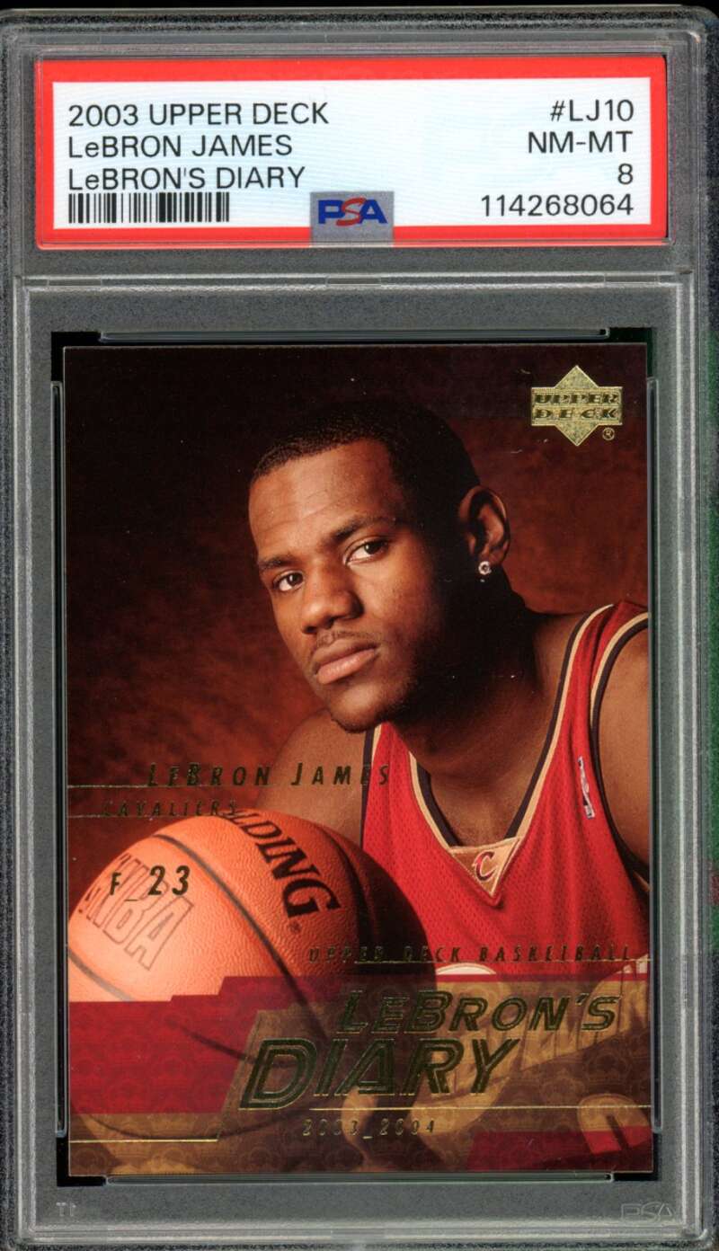 LeBron James Rookie Card 2003-03 Upper Deck Diary #LJ10 PSA 8 Image 1