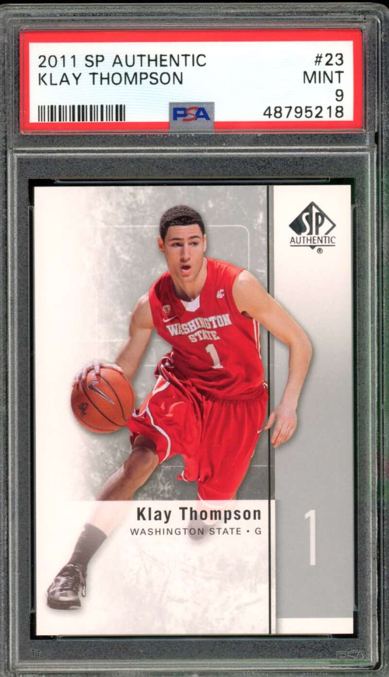 Klay Thompson Rookie Card 2011 SP Authentic #23 PSA 9 Image 1