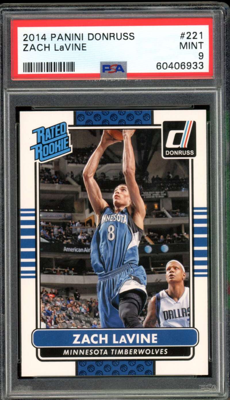 Zach LaVine Rookie Card 2014-15 Panini Donruss #221 PSA 9 Image 1