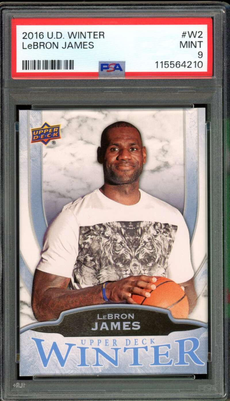 LeBron James Card 2016-17 Upper Deck Winter #W2 PSA 9 Image 1