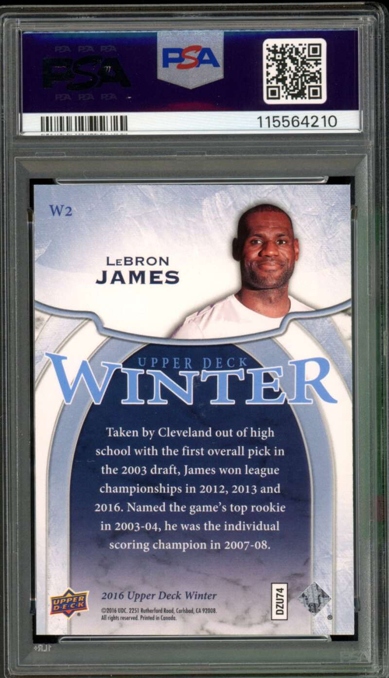 LeBron James Card 2016-17 Upper Deck Winter #W2 PSA 9 Image 2