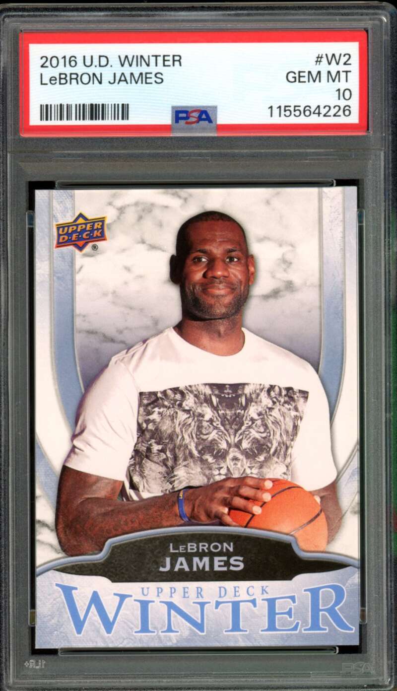 LeBron James Card 2016-17 Upper Deck Winter #W2 PSA 10 Image 1