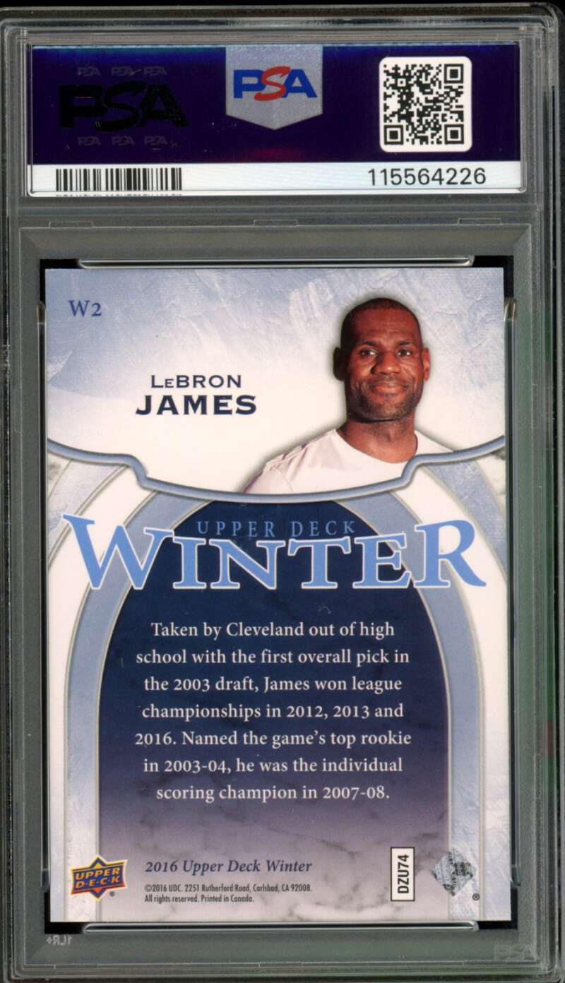 LeBron James Card 2016-17 Upper Deck Winter #W2 PSA 10 Image 2