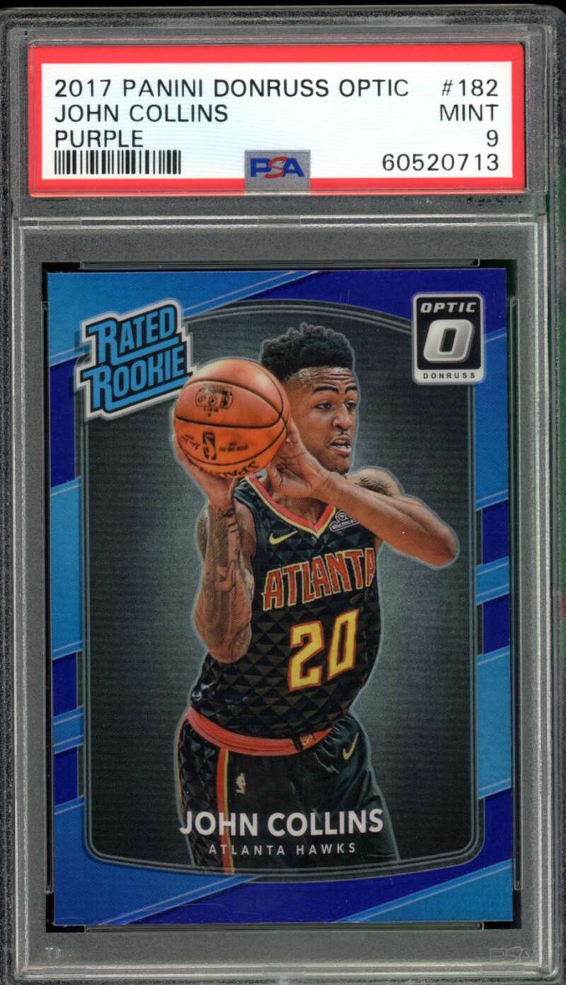 John Collins Rookie Card 2017-18 Panini Donruss Optic #182 PSA 9 Image 1