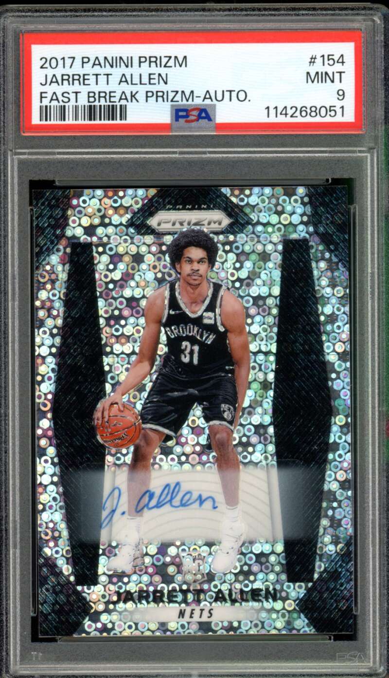 Jarrett Allen Rookie Card 2017-18 Panini Prizm Fast Break Auto #154 PSA 9 Image 1