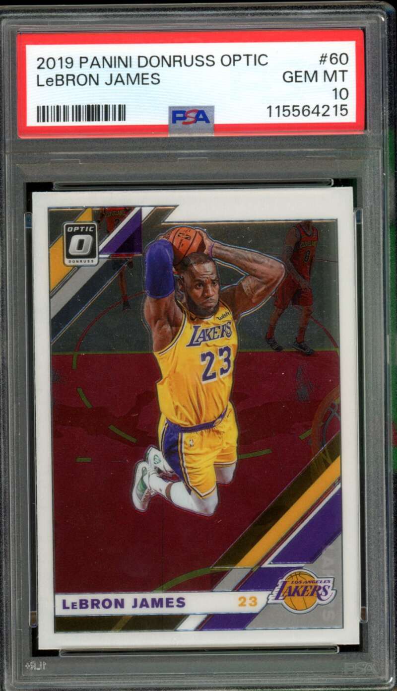 LeBron James Card 2019-20 Panini Donruss Optic #60 PSA 10 Image 1