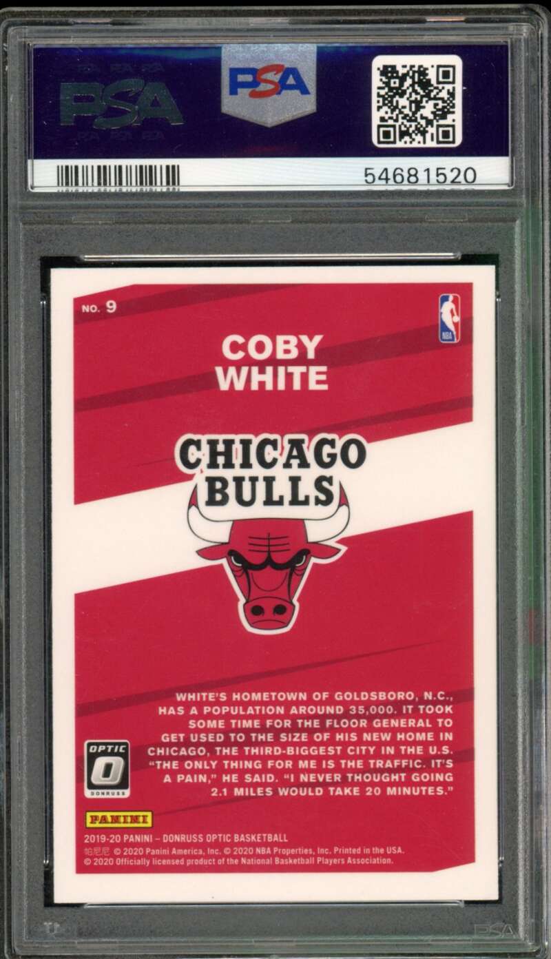 Coby White Rookie Card 2019-20 Panini Donruss Optic #9 PSA 10 Image 2