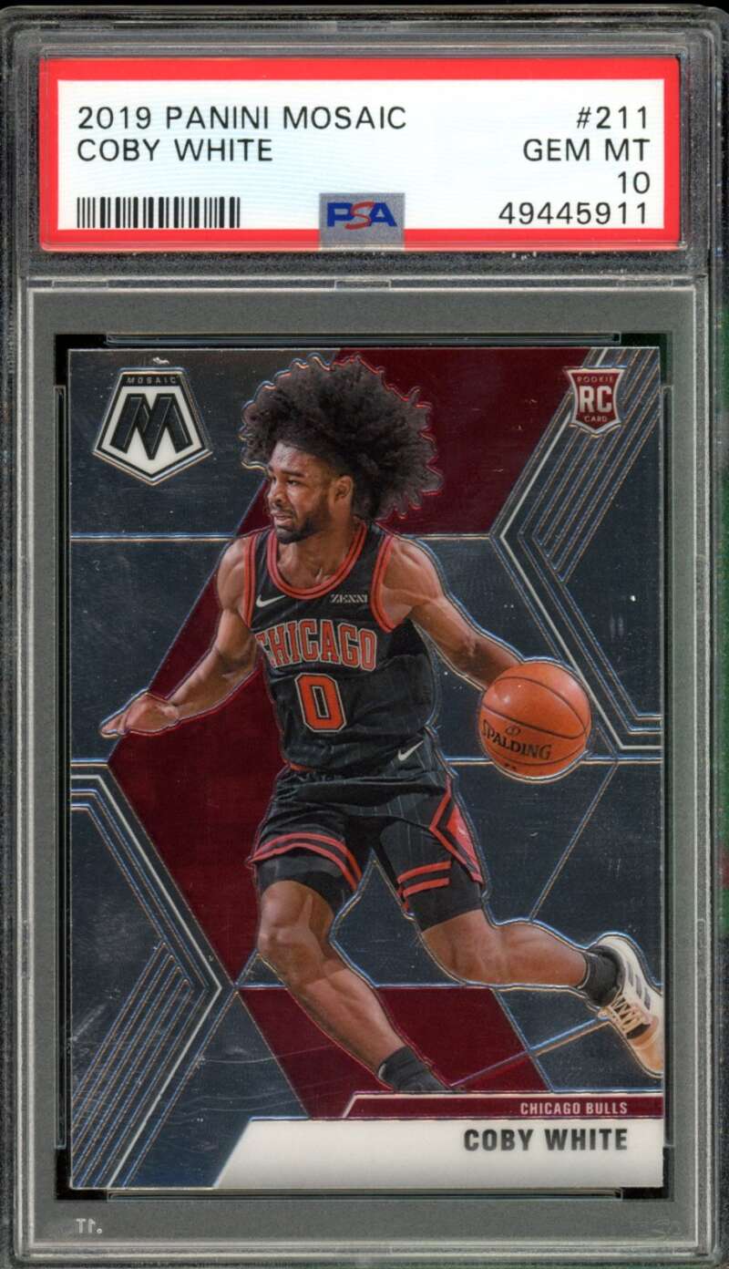 Coby White Rookie Card 2019-20 Panini Mosaic #211 PSA 10 Image 1
