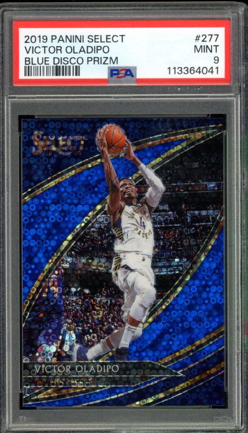Victor Oladipo Card 2019-20 Panini Select Blue Disco Prizm (16/25) #277 PSA 9 Image 1