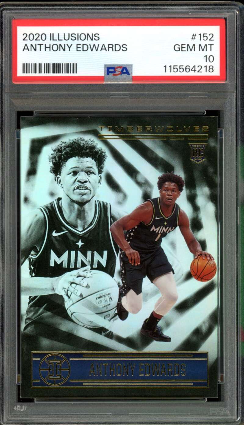 Anthony Edwards Rookie Card 2020-21 Illusions #152 PSA 10 Image 1